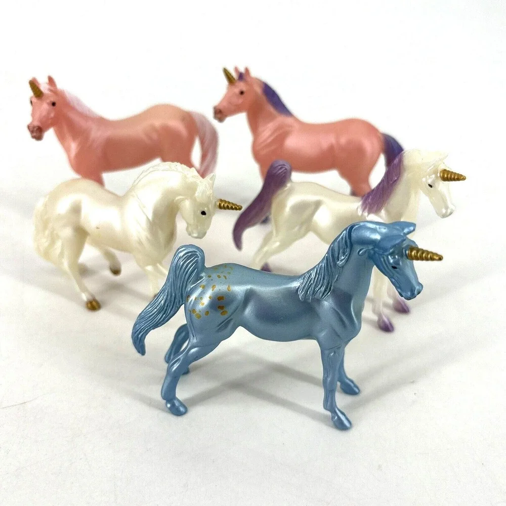 Breyer Stablemates Lot‎ of 5 Unicorns Pink Blue White